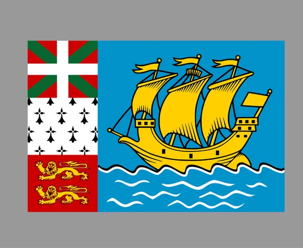 Saint Pierre Miquelon Bandiera Nazionale Nord America Emblema Simbolo Icona — Vettoriale Stock