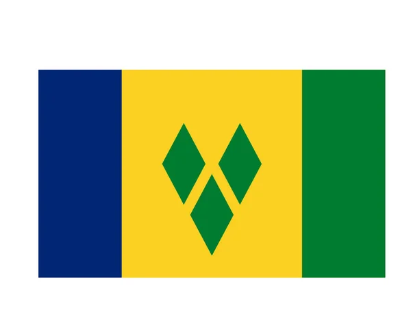 Saint Vincent Och Grenadinerna Flagga Nationell Nord Amerika Emblem Symbol — Stock vektor