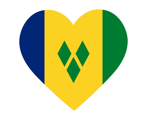 Saint Vincent Och Grenadinerna Flagga Nationellt Nord Amerika Emblem Hjärt — Stock vektor