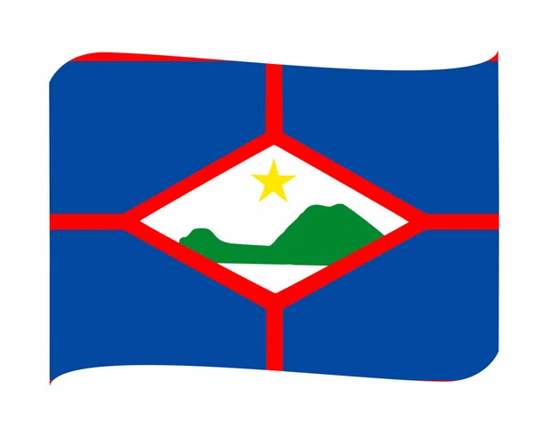 Sint Eustatius Flag National North America Emblem Szalag Ikon Ikon — Stock Vector