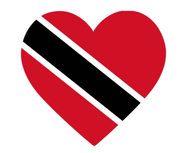Trinidad Tobago Vlag Nationaal Noord Amerika Embleem Hart Ikoon Vector — Stockvector