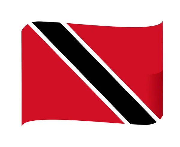 Trinidad Tobago Vlag Nationaal Noord Amerika Embleem Linten Pictogram Vectorillustratie — Stockvector