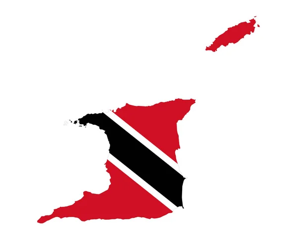 Trinidad Tobago Bandiera Nazionale Nord America Emblema Mappa Icona Vettoriale — Vettoriale Stock