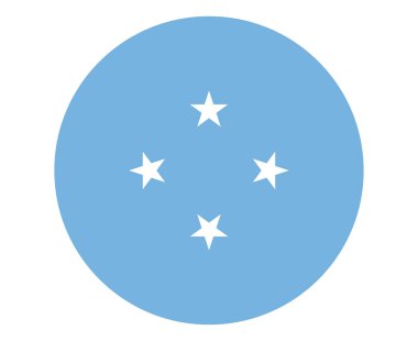 Mikronezya Bayrağı Ulusal Okyanus Amblemi Simge Vektör İllüstrasyonu Soyut Tasarım Elemanı