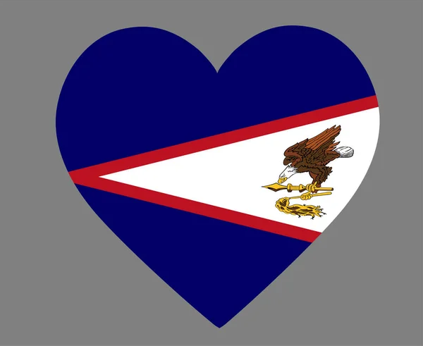 Amerikai Szamoa Zászló Nemzeti Óceánia Embléma Szív Ikon Vektor Illusztráció — Stock Vector