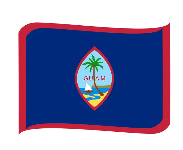 Bandera Guam National Oceania Emblem Ribbon Icono Vector Ilustración Elemento — Archivo Imágenes Vectoriales
