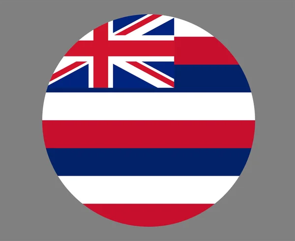 Bandera Hawaii National Oceania Emblema Icono Vector Ilustración Elemento Diseño — Archivo Imágenes Vectoriales