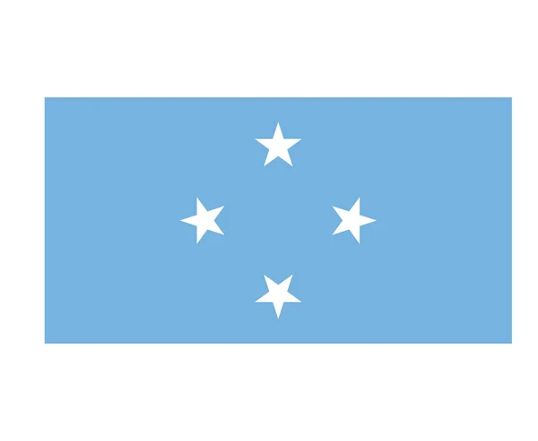 Mikronesiens Flagga Nationellt Oceaniens Emblem Symbol Ikon Vektor Illustration Abstrakt — Stock vektor