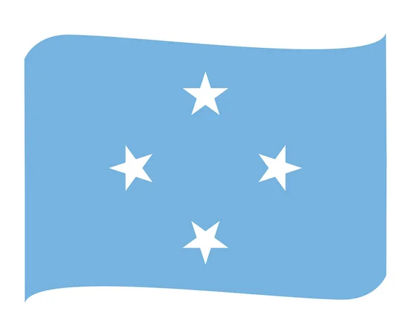 Mikronesien Flagga Nationella Oceanien Emblem Band Ikon Vektor Illustration Abstrakt — Stock vektor