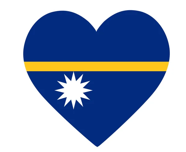 Nauru Flag National Oceania Emblem Heart Icon Vector Illustration Abstract — 스톡 벡터