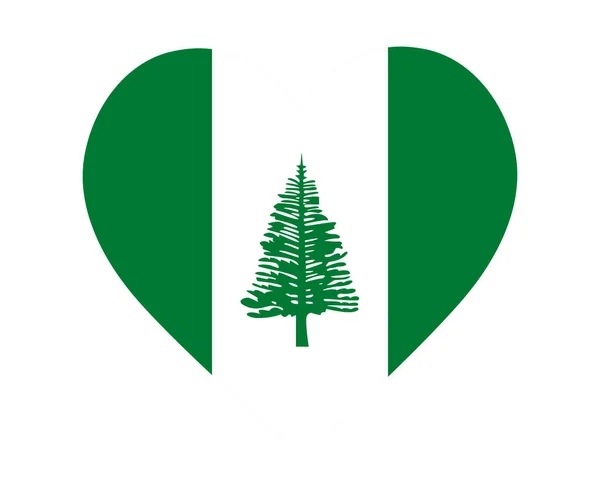 Norfolk Island Flagga Nationella Oceanien Emblem Hjärt Ikon Vektor Illustration — Stock vektor