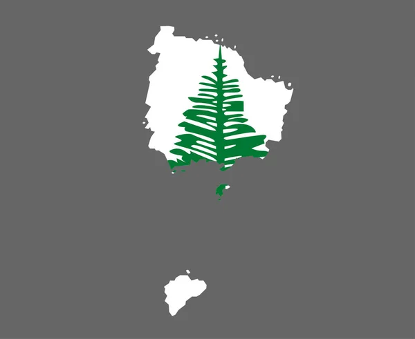 Norfolk Island Flagga Nationella Oceanien Emblem Karta Ikon Vektor Illustration — Stock vektor