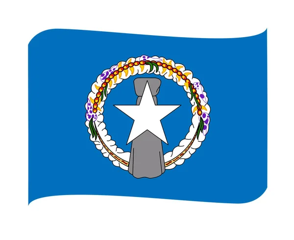 Northern Mariana Islands Flag National Oceania Emblem Ribbon Icon Vector — Stock Vector