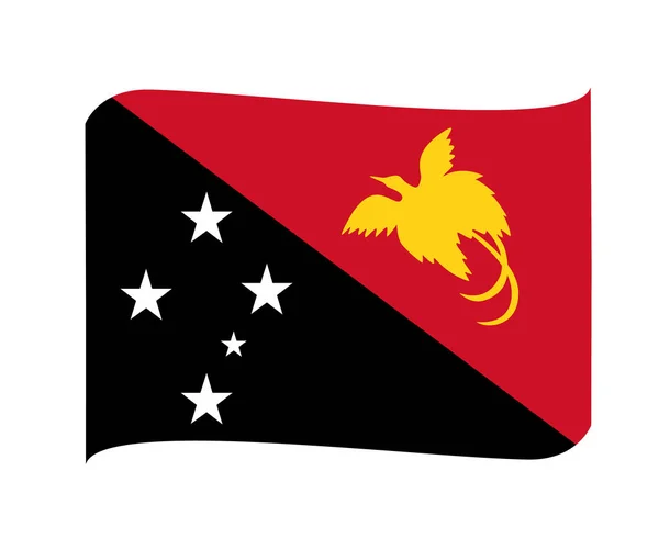 Papua Guinea Flagga National Oceania Emblem Band Ikon Vektor Illustration — Stock vektor