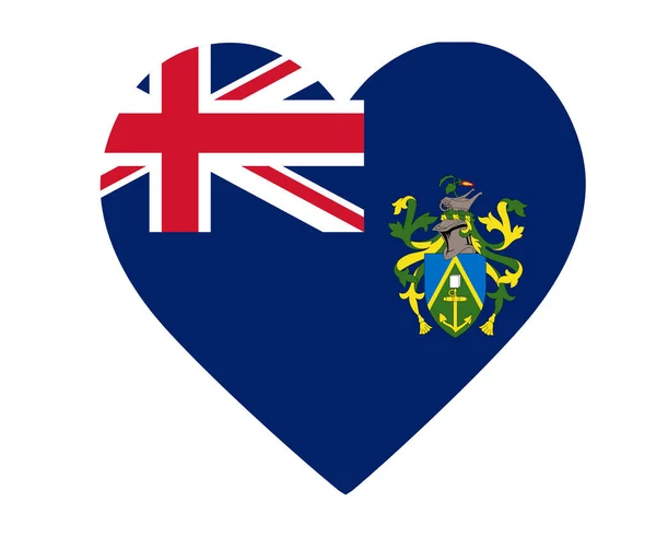 Pitcairn Islands Flaga Narodowa Oceania Godło Ikona Serca Wektor Ilustracja — Wektor stockowy