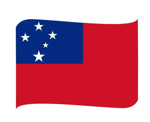 Samoa Vlag Nationale Oceanië Embleem Lint Icoon Vector Illustratie Abstracte — Stockvector