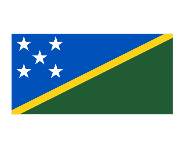 Salamon Szigetek Zászló Nemzeti Óceánia Embléma Szimbólum Ikon Vektor Illusztráció — Stock Vector
