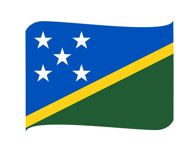 Salomonseilanden Vlag Nationale Oceanië Embleem Lint Icoon Vector Illustratie Abstract — Stockvector