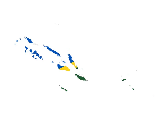 Salomonseilanden Vlag Nationale Oceanië Embleem Kaart Ikoon Vector Illustratie Abstract — Stockvector