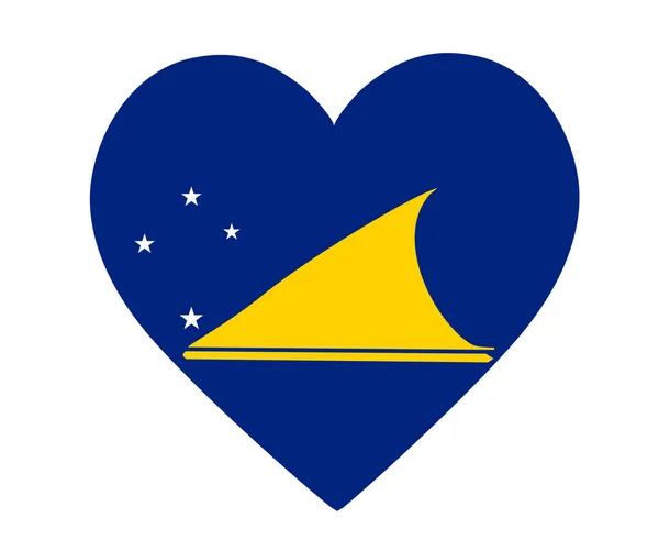 Tokelau Flag Nemzeti Óceánia Embléma Szív Ikon Vektor Illusztráció Absztrakt — Stock Vector