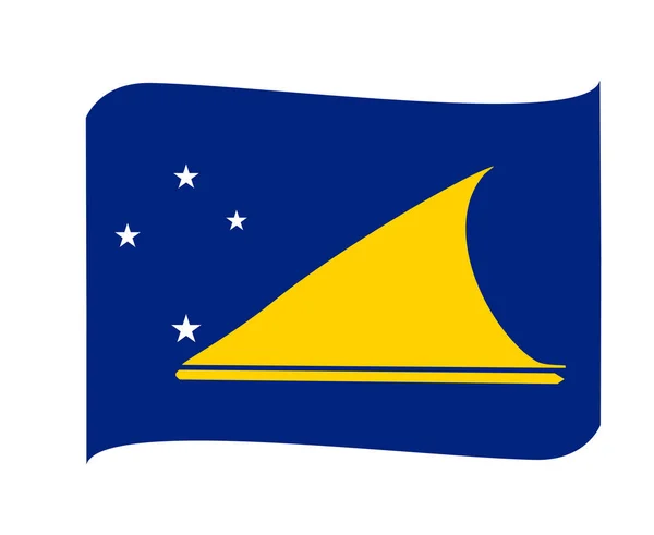 Tokelau Flag National Oceania Emblem Ribbon Icon Vector Illustration Abstract — Stock Vector