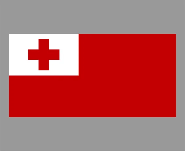 Tonga Bandeira Nacional Oceânia Emblema Símbolo Ícone Vetor Ilustração Elemento — Vetor de Stock