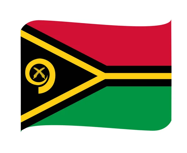 Bandera Vanuatu Oceanía Nacional Emblema Cinta Icono Vector Ilustración Elemento — Vector de stock