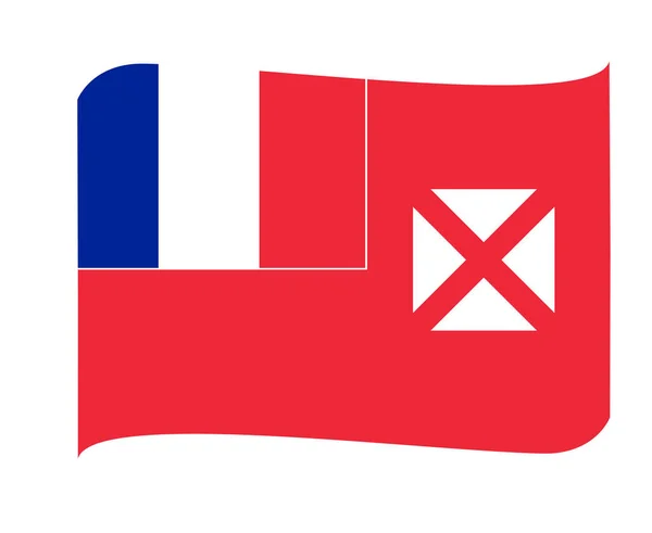Wallis Futuna Vlag Nationale Oceanië Embleem Lint Ikoon Vector Illustratie — Stockvector