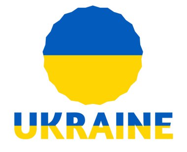 Ulusal Avrupa Vektör Tasarımı İllüstrasyonlu Ukrayna Bayrak Amblemi Sembolü