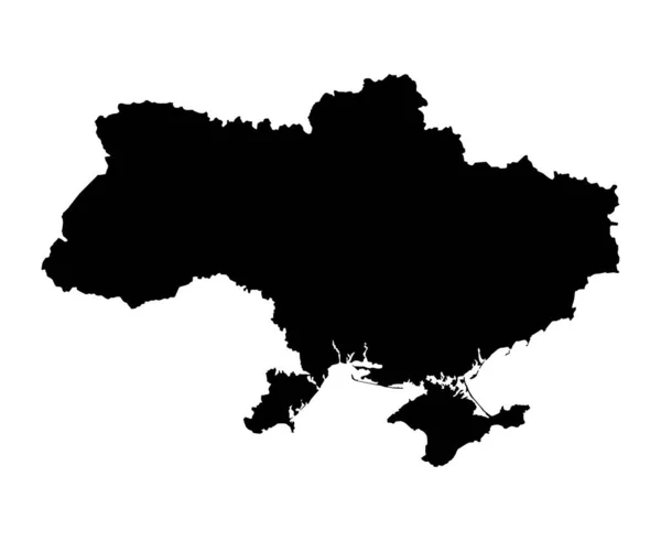 Ukrajna Embléma Térkép Fekete Nemzeti Európa Ikon Szimbólum Vektor Illusztráció — Stock Vector