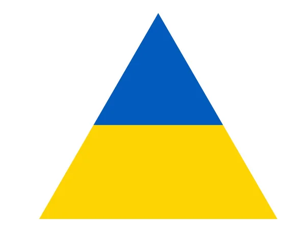 Ucrânia Bandeira Emblema Símbolo Triângulo Forma Nacional Europa Vetor Ilustração — Vetor de Stock