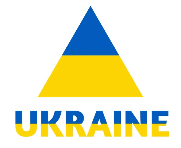Ukraine Flagge Emblem Symbol Dreieck Form Mit Namen National Europe — Stockvektor