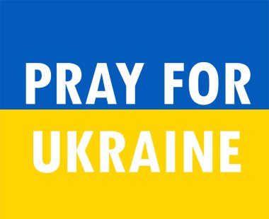 Ukrayna Sembol Amblemi Ulusal Avrupa Soyut Vektör Tasarımı için Bayrak Arkaplanında Beyaz Dualar