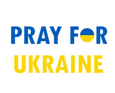 Ukrayna Ulusal Avrupa Sembolü İçin Beyaz Arkaplanda Soyut Vektör Tasarımı İçin Dua Et