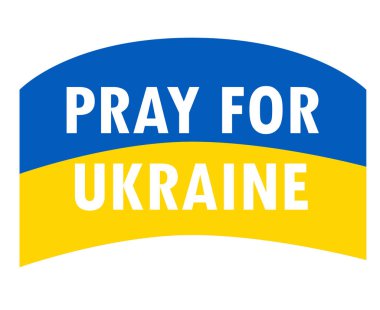 Ukrayna Sembolü Ulusal Avrupa için Bayrak Simgesi Soyut Vektör Tasarımı Beyaz