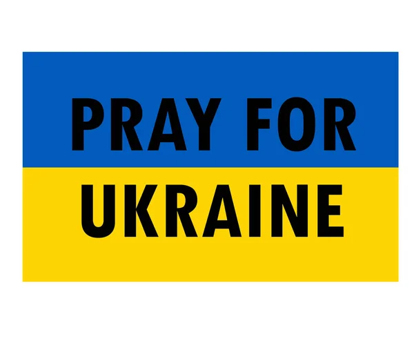 旗の抽象的なベクトルデザインでウクライナのシンボルのエンブレムのために祈る黒 — ストックベクタ