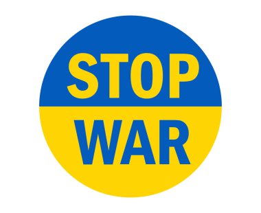 Ukrayna 'daki Savaşı Durdur Bayrak Amblemi Soyut Sembol Vektör İlülasyonu