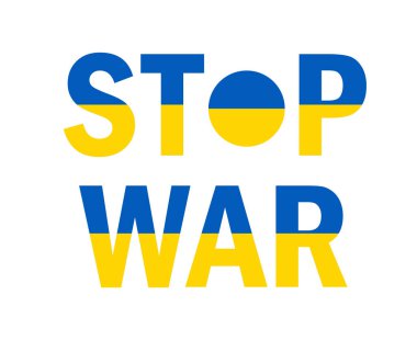 Ukrayna Amblem Simgesinde Savaşı Durdur Soyut Sembol Vektörü İllüstrasyonu