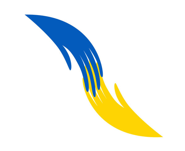 Ukraine Flag Hands Emblem Symbol National Europe Abstract Vector Design