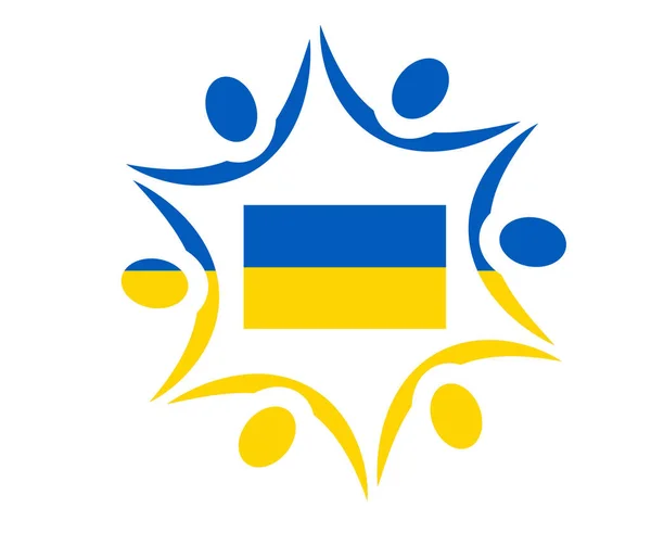 Ukraine Flagge Emblem Symbol National Europa Abstraktes Vektordesign — Stockvektor