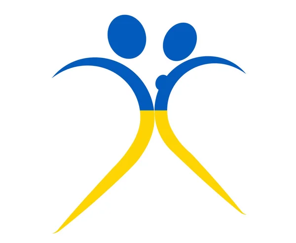 Desenho Ucrânia Emblema Nacional Europa Bandeira Símbolo Abstrato Ilustração Vetorial — Vetor de Stock