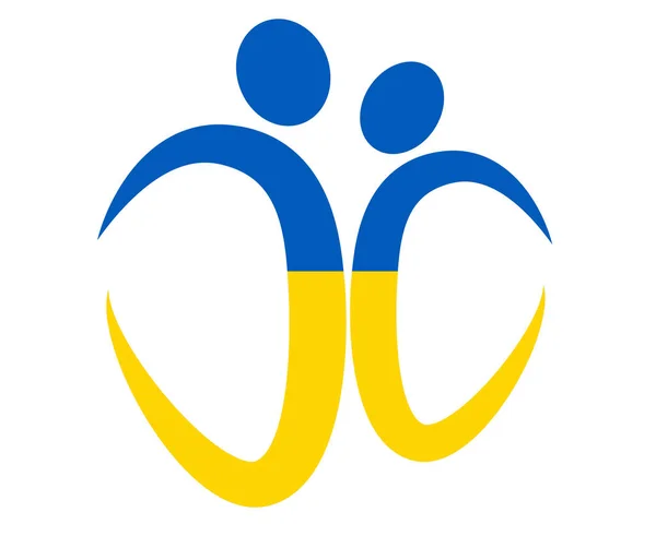 Ucrânia Emblema Nacional Europa Bandeira Símbolo Abstrato Design Vector Ilustração — Vetor de Stock