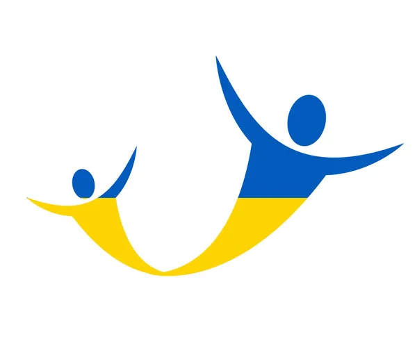 Ucrânia Emblema Nacional Europa Bandeira Símbolo Design Abstrato Vetor Ilustração — Vetor de Stock