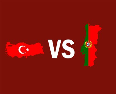 Türkiye ve Portekiz Bayrakları Avrupa Futbol Vektörü Tasarımı Avrupa Ülkeleri Futbol Takımları İllüstrasyonları Haritası