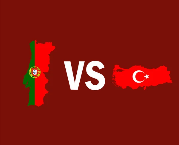 Португалия Турция Флаги Карта Европейского Векторного Дизайна Европейские Страны Футбольные — стоковый вектор