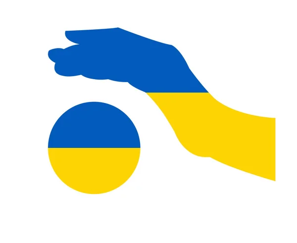 Эмблема Флаг Украины Национальная Карта Европы Символическая Векторная Иллюстрация Дизайн — стоковый вектор