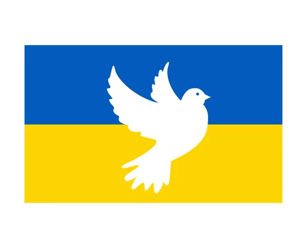 Bandera Ucrania Paloma Paz Emblema Símbolo Nacional Europa Abstracto Vector — Vector de stock