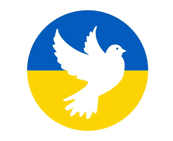 Ucrania Paloma Paz Bandera Emblema Símbolo Icono Europa Nacional Abstracto — Vector de stock