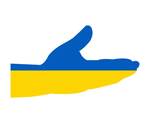 Symbole Emblème Drapeau Main Ukraine Abstrait Illustration Vectorielle Européenne Nationale — Image vectorielle
