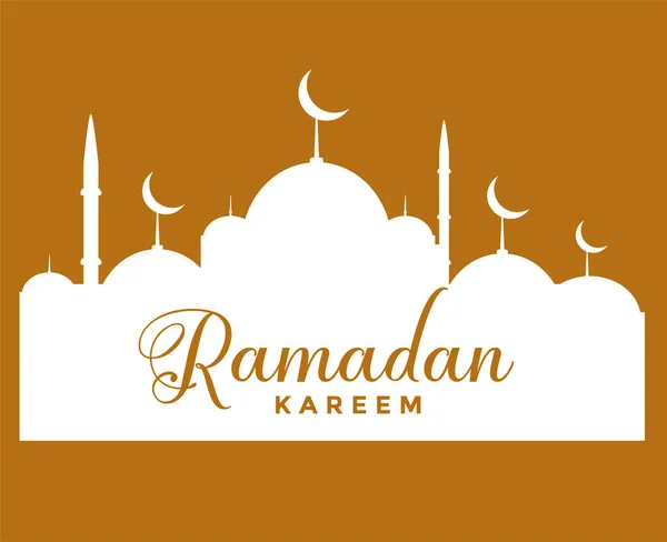 Ramadan Mubarak Kareem摘要设计矢量图解白色和棕色 — 图库矢量图片